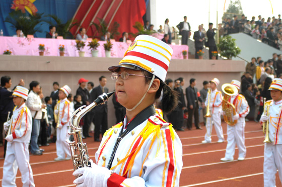 天台县学校"生态德育"工程启动仪式暨少年先锋队成立55周年少先队大检阅