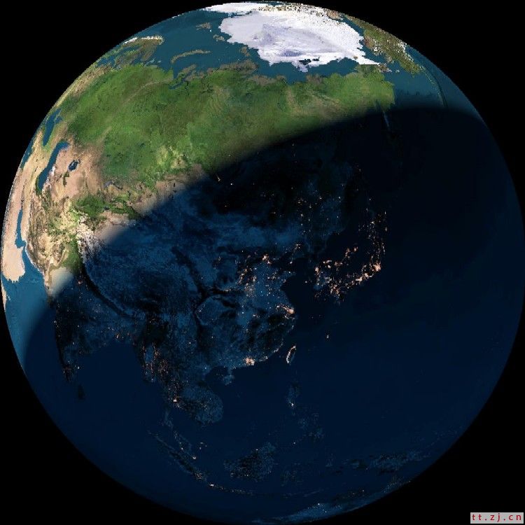 卫星拍摄下的中国全图