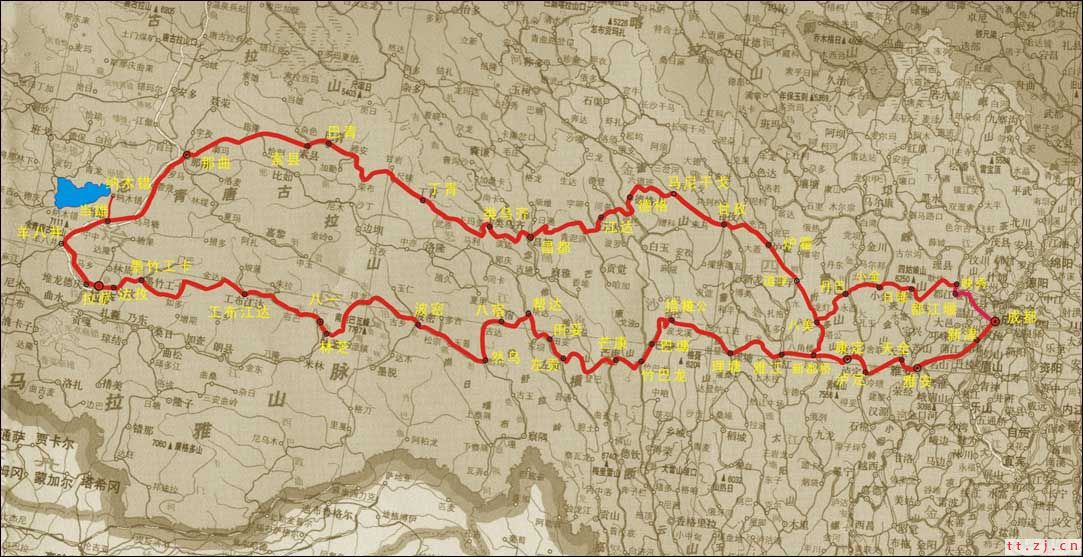 拉萨市区地图 川藏公路南线地图  阿里地区地图