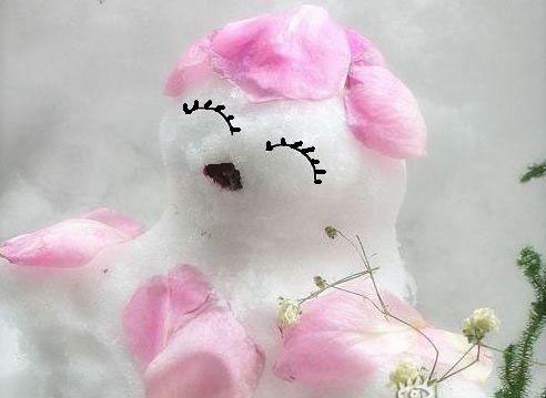 暴风雪过后｀｀街头的搞笑雪人