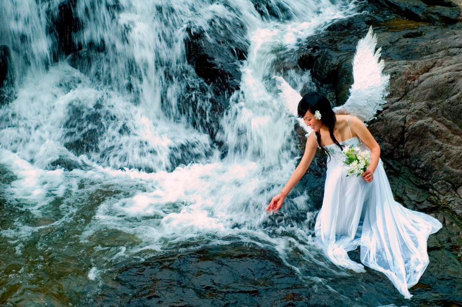 湖影夏季天姥山------沃州湖 婚纱照片欣赏